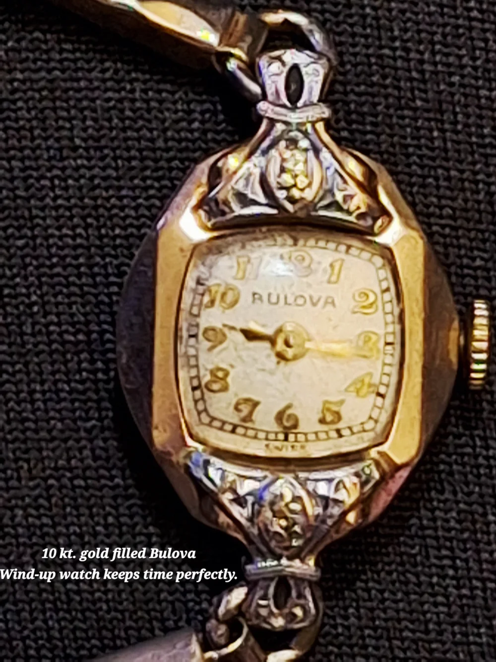 Bulova Women's Gold-Tone Pendant Watch with Silver Accents